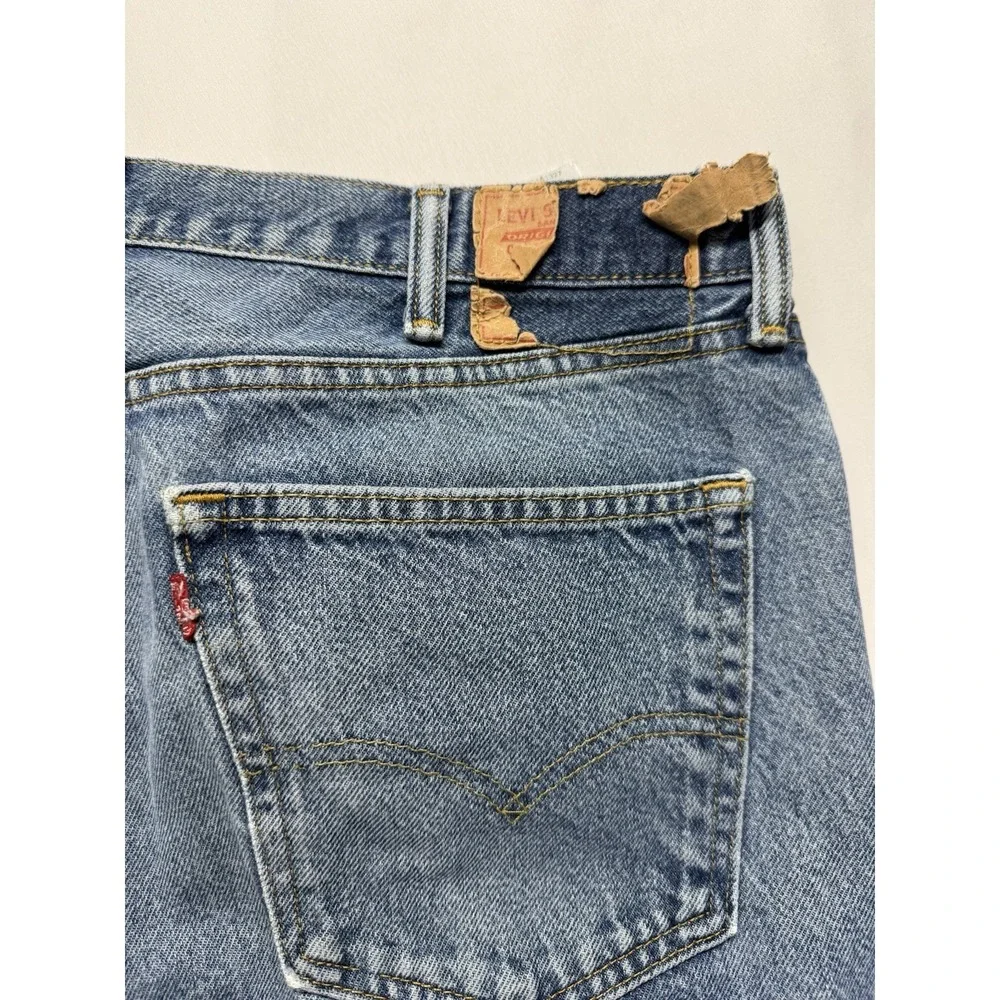 Vintage‎ Levi's 505 Jeans 38x27 Blue Distressed Faded Zip Fly Denim *HOLES